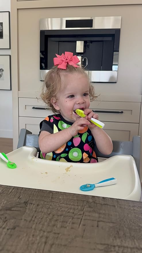 BapronBaby Neon Fruit Monster Bapron - No Neck Tie Safer Bib for Baby & Toddler - Soft Waterproof Stain Resistant - Machine Washable - Sz Baby/Toddler 6m-3T