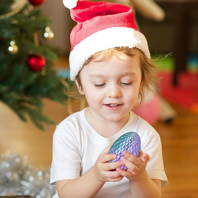 Small Dragon Eggs with Dragon Inside, 3D Printed Surprise Funny Gifts for Kids, Articulated Dragon Fidget Toys for Adults, Executive Desk Toys Office Room Décor (Gradient Blue-Green-Brown)