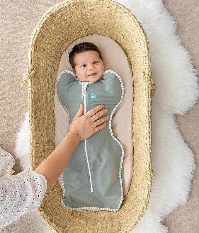 Love to Dream Swaddle UP, Baby Sleep Sack, Self-Soothing Swaddles for Newborns, Improves Sleep, Snug Fit Helps Calm Startle Reflex, New Born Essentials for Baby, 1.0 TOG, 5-8.5 lbs, Deep Olive