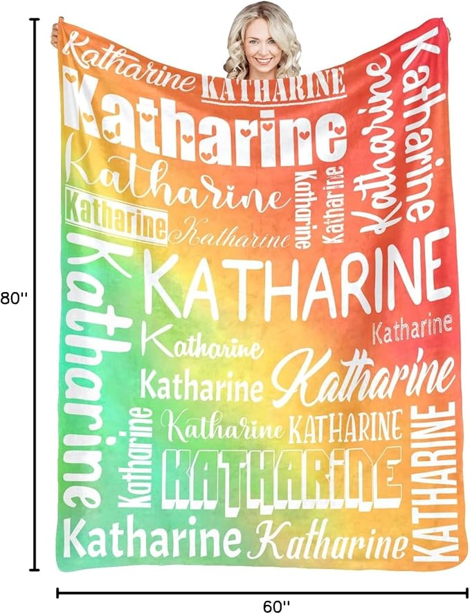 Personalized Custom Blankets with Name Monogrammed Blankets for Adults, Kids, Baby - Gifts for Women, Men, Girls, Boys
