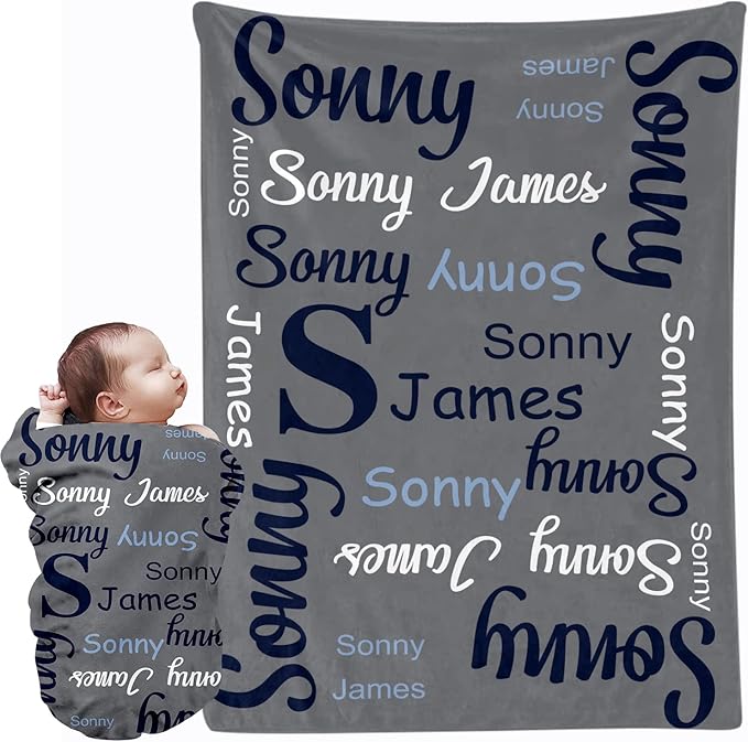 EVER2000 Personalized Baby Blanket for Girls, Custom Baby Blanket with Name, Soft & Fuzzy Newborn Receiving Blankets for Toddler, Customized Baby Gifts for Birthday Baby Shower