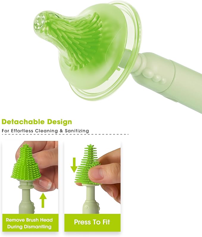 Travel Baby Bottle Cleaning Kit, Including Pacifier Cleaner and Straw Brush, Detachable Head for Easy Cleaning, Baby Travel Essential