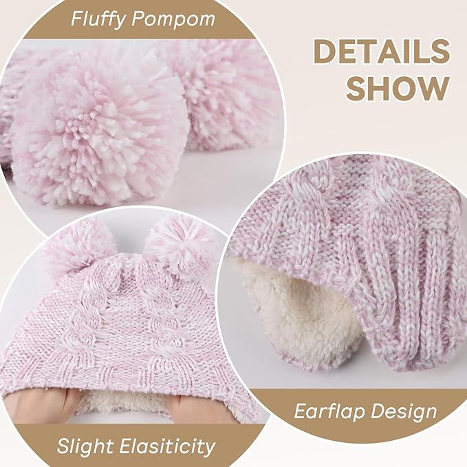 Zsedrut Winter Baby Boy Hats Pompom Baby Beanie for Girls Fleece Newborn Infant Toddler Beanie