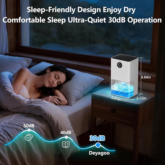 Dehumidifier, 50 OZ Small Dehumidifiers for Room for Home, Quiet with Auto Shut Off, Dehumidifiers for Bedroom, RV, Closet