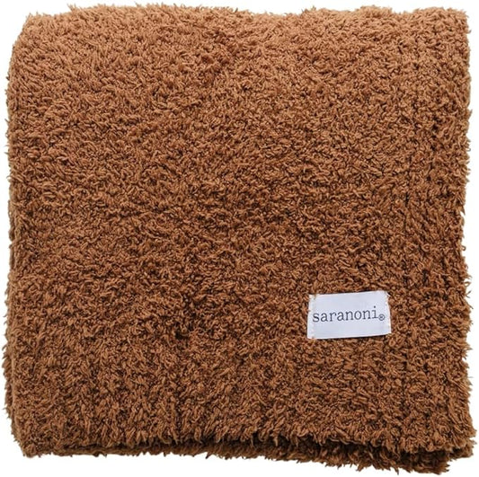 SARANONI Bamboni Luxury Baby Blanket | Cozy & Soft Plush Receiving Blankets | Perfect for Girls & Infant Baby Boy Blankets | Caramel - 30” x 40"