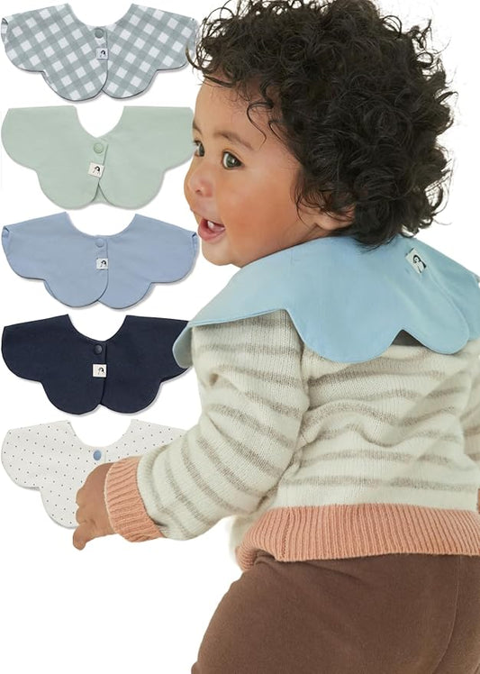 Konny Baby Bibs Set, 360 ° Rotate, Soft and Absorbent Bandana Drooling for Boys Girls baby Essentials