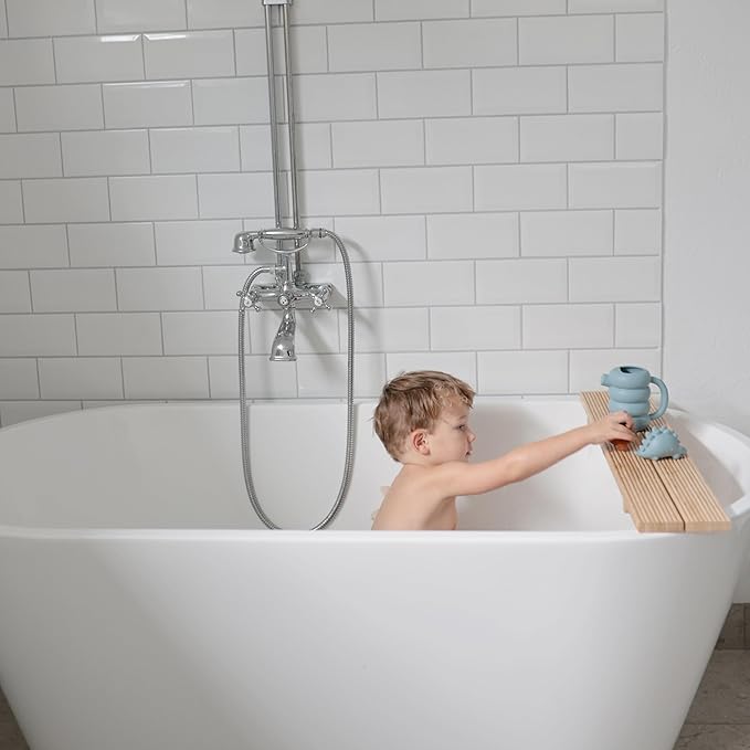 mushie Silicone Watering Can | Bath and Outdoor Play for Toddlers 10 Months+ (Peony)