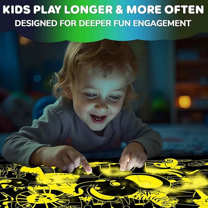 QUOKKA Floor Puzzles for Kids Ages 4–8 – 2x3 FT Giant Glow in The Dark Jigsaw – 48 Large Pieces – African Animal Safari Scene – Montessori Toy with Gift Box – Fun Learning Activity