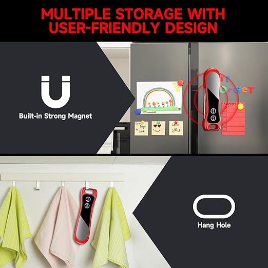 2025 Upgraded Meat Thermometer Digital-1 Second Instant Read Food Thermometer with Large LED Display-IP67 Waterproof Kitchen Thermometer for Grilling and Cooking for Oven, BBQ, Smoker, Candy, Turkey