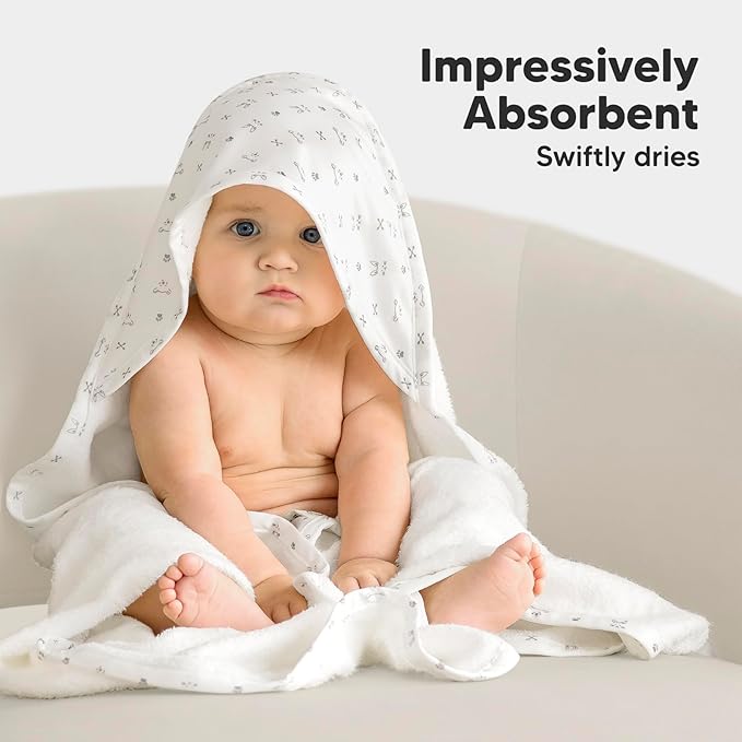 KeaBabies Hooded Baby Towel for Newborn - Viscose Derived from Bamboo Large Baby Bath Towels with Hood for Boys, Girls, Toddler, Extra Absorbent & Soft Newborn Bath Essentials (KeaStory)