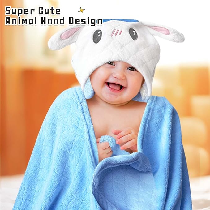 Toddler Bath Towel Kids Bath Towels Baby Towels with Hood Toddler Towels for Boy Girl 0-5 Years, 2-Pack Absorbent Baby Bath Towels Hooded Kids Bath Large 50''x32''