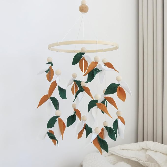 Leaf Crib Mobile, Forest Crib Mobile for Boys & Girls, Forest Baby Mobile for Crib, Woodland Mobile for Crib