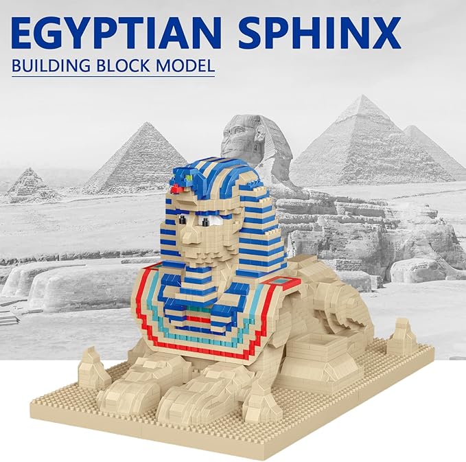 Great Sphinx Egypt Mirco Mini Building Block Sets for Boys Ages 8-12 Famous World Landmark Architecture Model Kits Toys for Adults 2732 Pieces