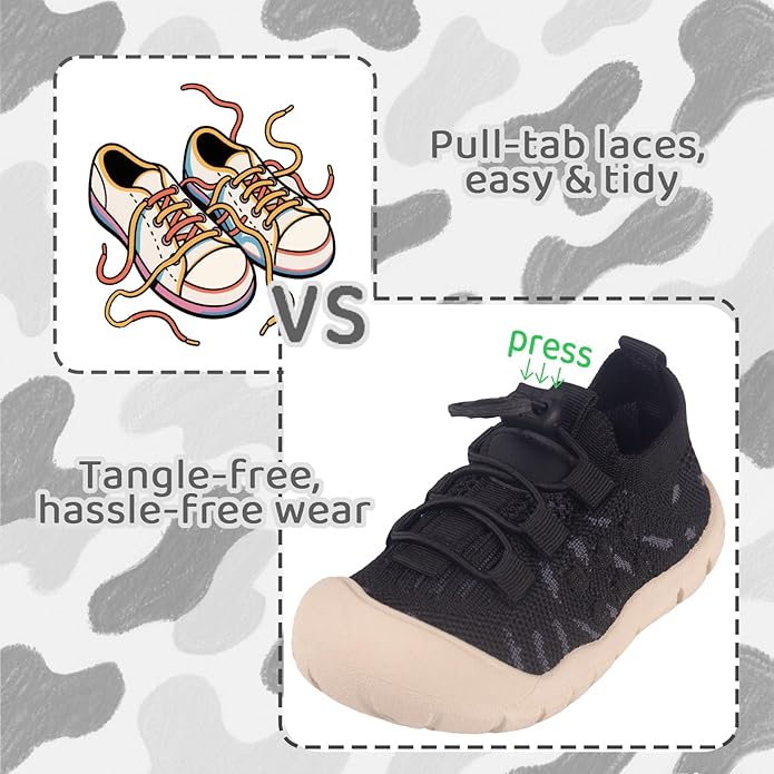 Baby First-Walking Shoes 1-4 Years Kid Shoes Trainers Toddler Infant Boys Girls Soft Sole Non Slip Cotton Canvas Mesh Breathable Lightweight TPR Material Slip-on Sneakers Outdoor