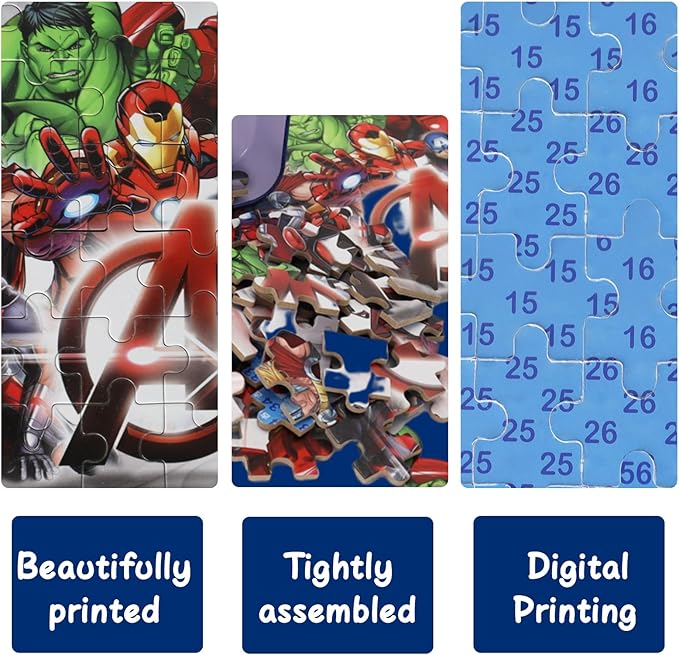 Jigsaw Puzzles for Kids Ages 4-8 in Reusable Metal Box,60 Pieces Puzzle Toys for Children Girls & Boys,Learning Educational Kids Puzzles Toys Preschool Puzzles (0682)