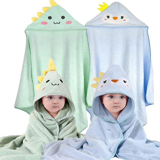 Baby Bath Towel with Hooded Ultra Soft Toddler, Soft Premium Coral Fleece Bath Hooded Towel for Toddlers, Baby, Infant, Newborn Shower Gifts