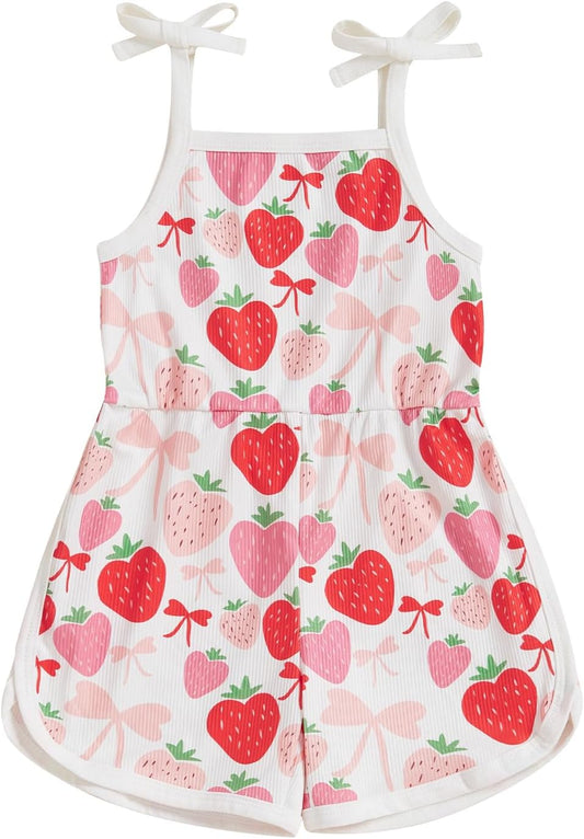WZTYYDS Toddler Baby Girl Summer Clothes Floral Romper Tie-Up Strap Halter Jumpsuit Infant Summer Sling Playsuit 6M-3T