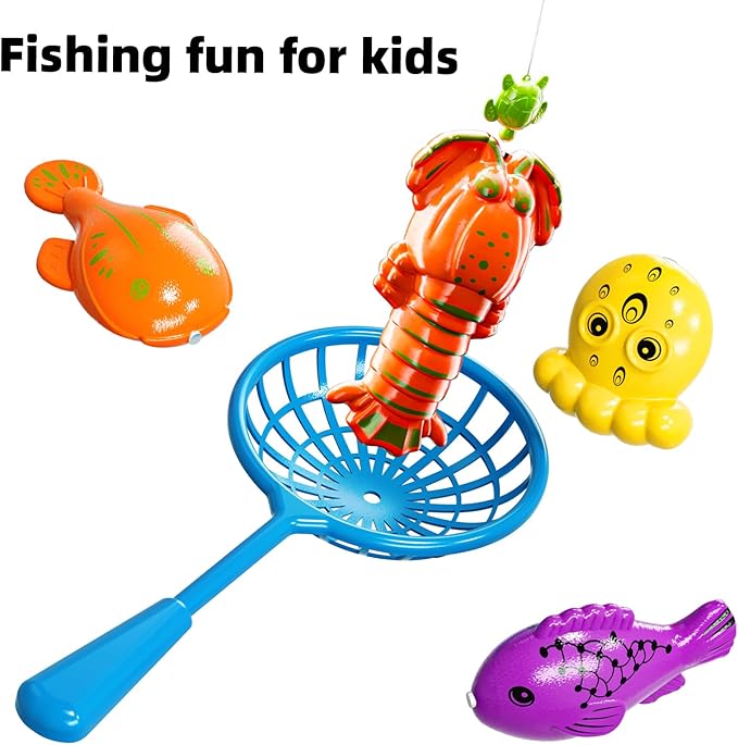 TEMI Fishing Toy for Kids 3-8 Years Old, Bath Toy for Child, Magnetic Fishing Pole for Toddlers, Summer Water Toys for Boys and Girls, Outdoor and Indoor Toys, Gifts for Birthday and Holidays