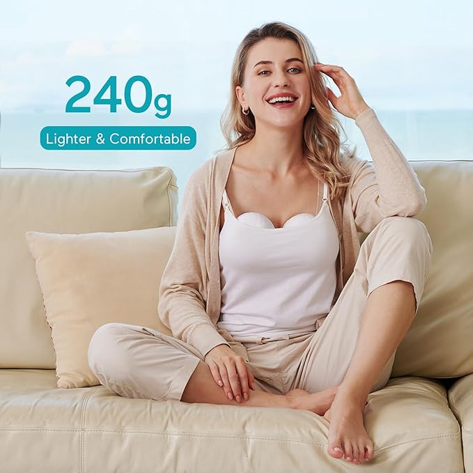 Paruu P10 Hands-Free Breast Pump Wearable, 338mmHg Strong Suction, Low Noise, 4 Modes & 9 Levels, Electric Breast Pump Portable, Smart Display, 19/21/24/28mm Insert/Flange, 2 Pack (White)