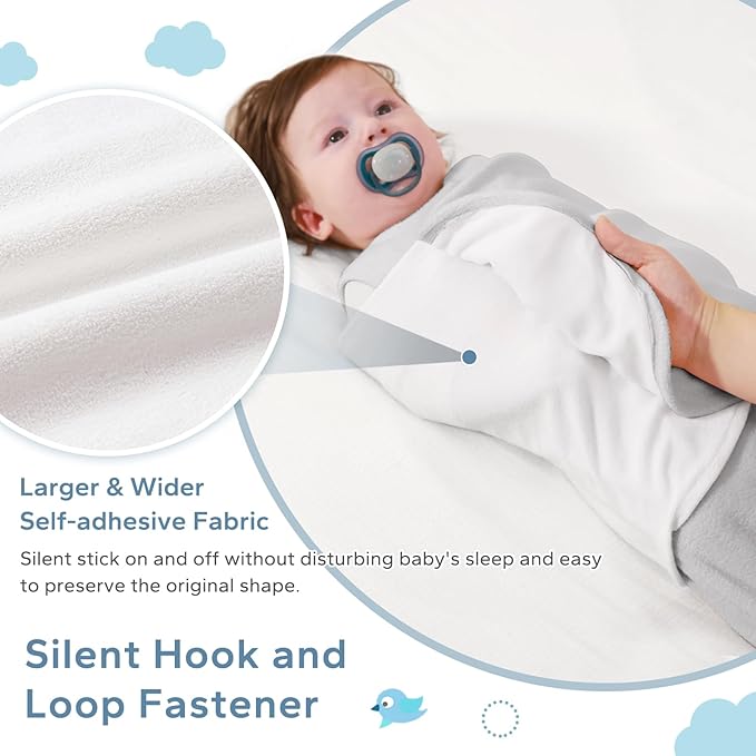 ZIGJOY Swaddle Sleep Sack Newborn 1.5 Tog Fleece Wearable Blanket Baby 0-3 3-6 6-12 Months - Winter Sleeping Sacks Bag