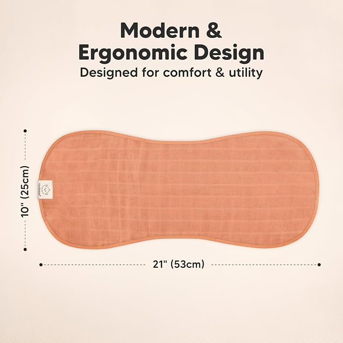 5-Pack Muslin Burp Cloths Baby Boy, Girl - Very Absorbent Baby Burp Cloth Rags, 8-Layers Viscose Derived from Bamboo Cotton Muslin Towel, Super Soft Spit Up Rags, No Shrink Washcloths (Hills)