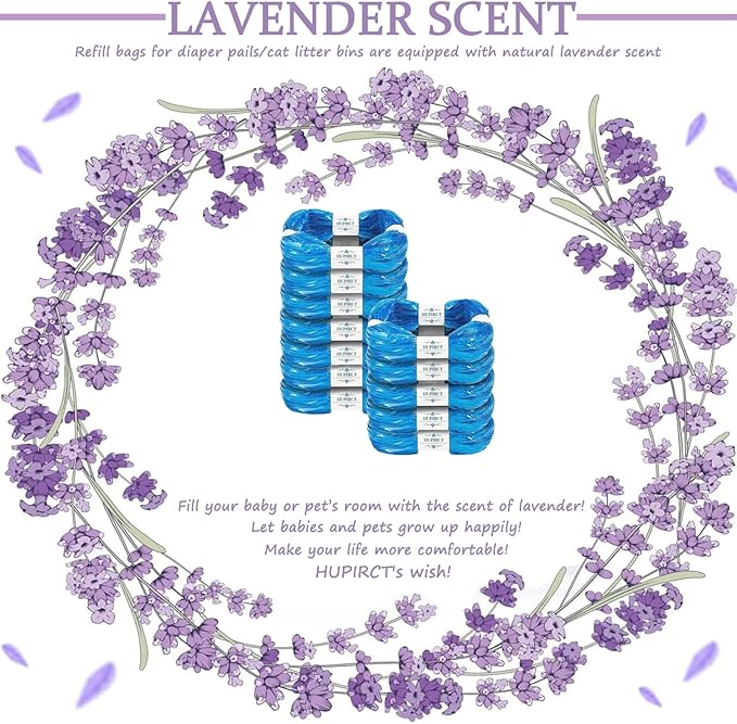 12er-Pack Refill Bags, Cat Litter Refill Bags, Diaper Refills, With Excellent Sealing and Toughness, The Refill Bag is Compatible With all Diaper Pails and Cat Litter Disposal Pails