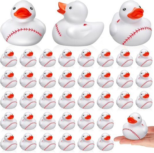 Deekin 24 Pcs Rubber Duck 2 Inch Bulk Sport Party Favors for Birthday Party Decorations Club Player Gift (Baseball)