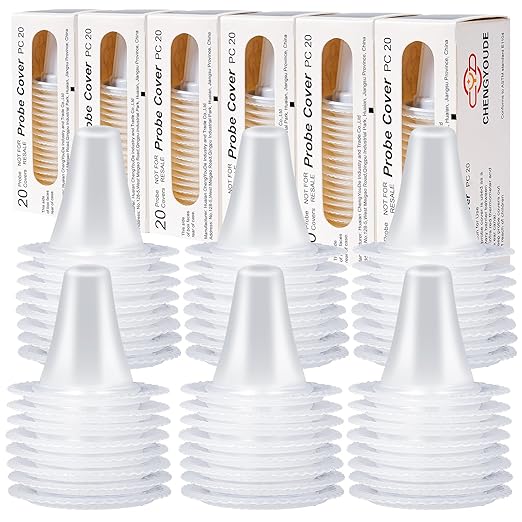 300 Counts Thermometer Ear Covers, Ear Thermometer Probe Covers, Lens Filters/Refill Caps for All Braun Ear Themometer Models, BPA Free Digital Disposable Ear Thermometer Covers