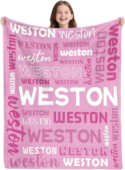 Custom Blanket with Name,Personalized Blankets for Kids Adult Boys Girls,Flannel Customized Blankets Throw for Boys Girls