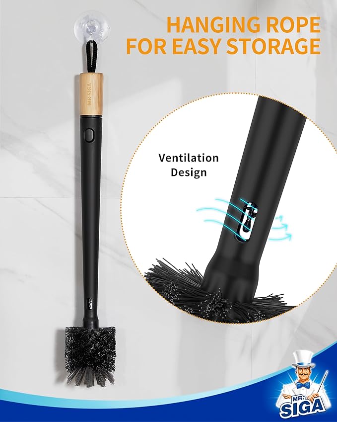 MR.SIGA Water Bottle Brush and Straw Cleaner Brush, Long Handle Bottle Cleaner Brush, 2 in 1 Bottle Cleaning Brush for Sports Bottles, Baby Bottles, Mugs, Straws