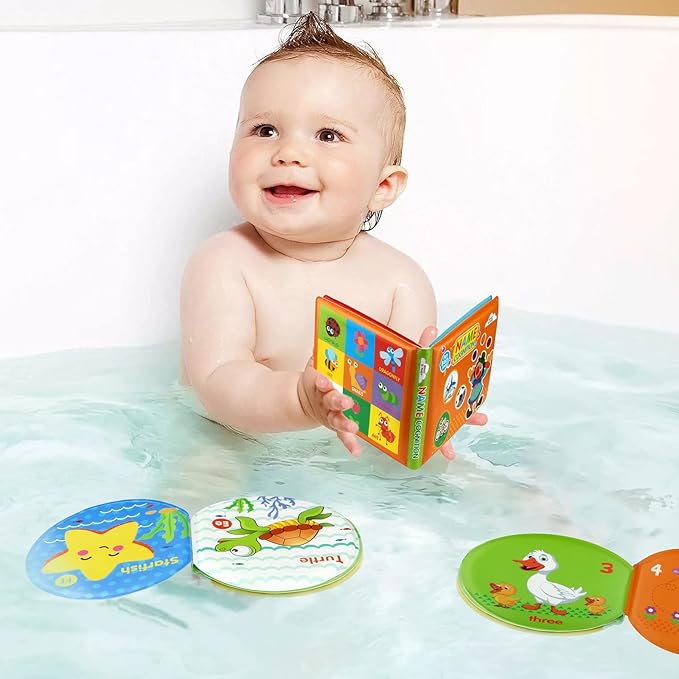Baby Bath Toys, Nontoxic Bath Books for Babies Bath Time, Bathtub Toys for Toddlers 6 to 12 18 Months, Soft Educational Bath Toys for 1-3 Year Old Girls Boys(Pack of 3)