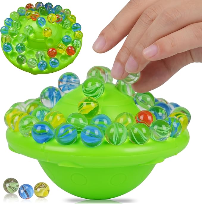 Marble Game & Balance Game for Kids - 60 Premium Glass Marbles, Strategy Fun Toy for 1-4 Players, Ready to Play Out of The Box 8 Years Old