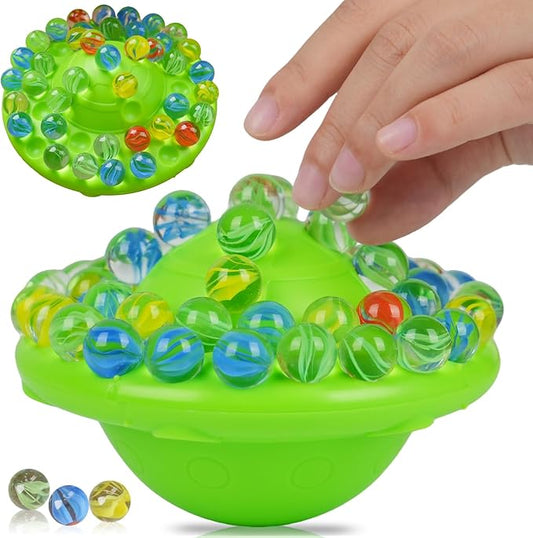 Marble Game & Balance Game for Kids - 60 Premium Glass Marbles, Strategy Fun Toy for 1-4 Players, Ready to Play Out of The Box 8 Years Old