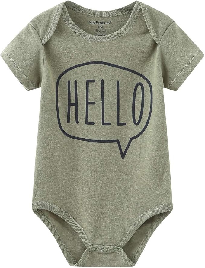 Kiddiezoom Newborn Baby Unisex Cotton One-Piece Bodysuits Baby Gift 5-Pack Baby Clothes