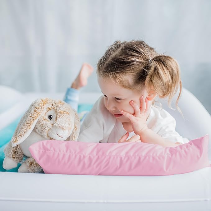 Little Sleepy Head Toddler Pillow with Pillowcase 13x18 - Kids Pillow for Sleeping - Toddler Pillow - Better Neck Support Ergonomic Pillow and Toddler Pillowcase - Best Pillows for Kids (Pink)