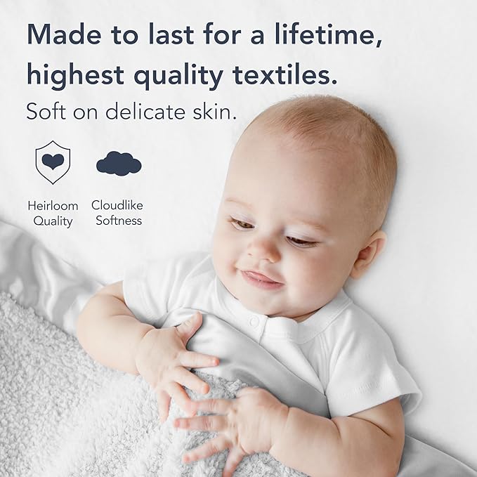 Little Giraffe Chenille Baby Blanket – 29x35” Soft Chenille with Satin Trim, Silver - Ultra-Soft, Gentle & Safe, Lightweight & Breathable - Ideal for Newborns & Toddlers