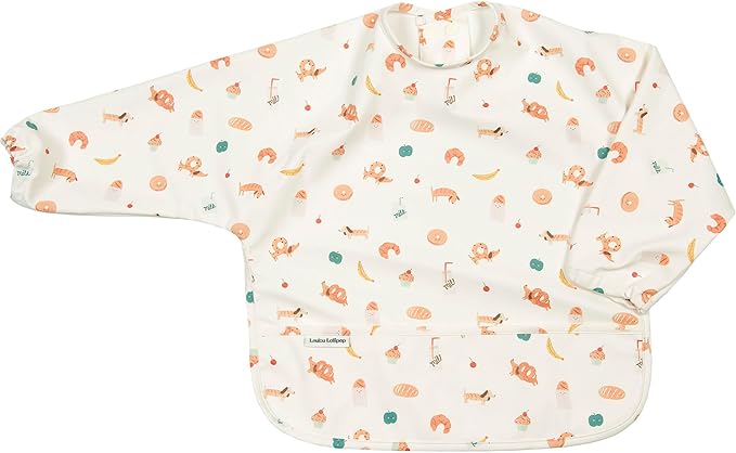 Loulou Lollipop Long Sleeve Mess Free Waterproof Bibs, for baby boys and girls 6-36 Months, Machine Washable, Travel Friendly
