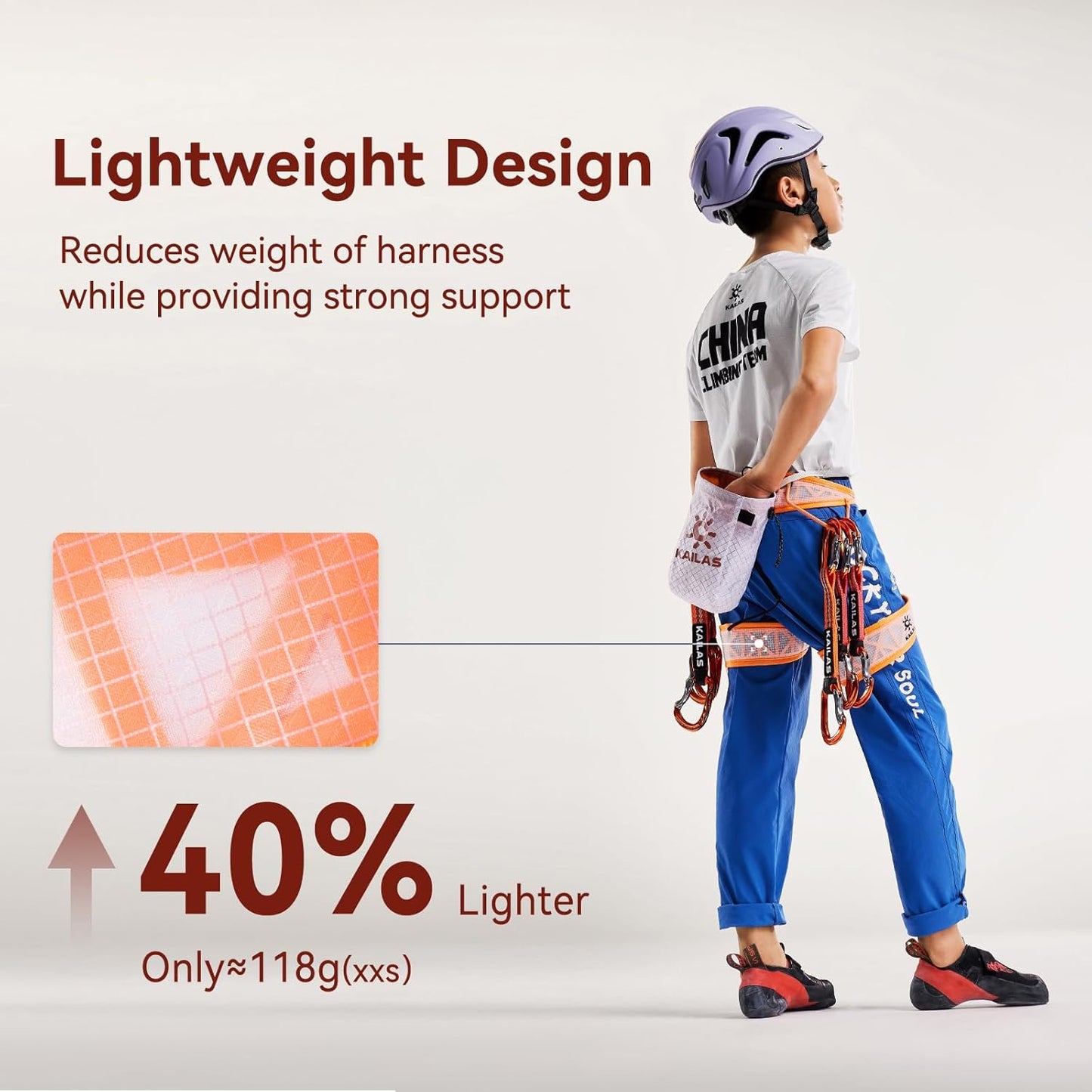 KAILAS Kids Rock Climbing Harness Child Safety Belt Climbing Gear Adjustable Lightweight Indoor Gyms Beginners Youth