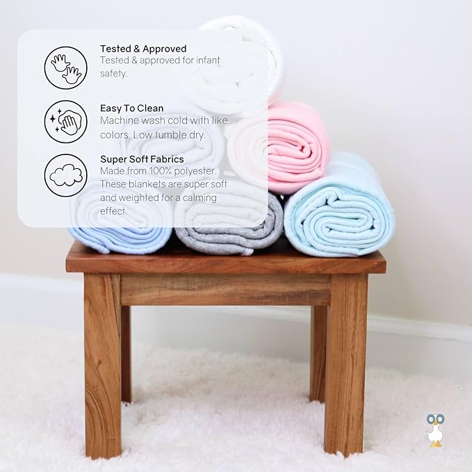 GooseWaddle Luxury Knit Baby Blanket (30”x40”), Premium Comfort from Ultra Soft Fabrics That Get Softer with Use, Perfect for Any Infant Nursery, Boy or Girl, Machine Washable (White)