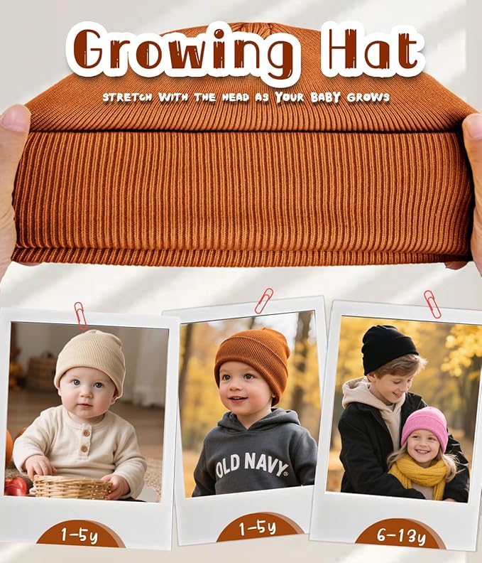 Rosoz Toddler Beanie Boys Girls Baby Knit Warm Beanies Kids Children Winter hat Caps