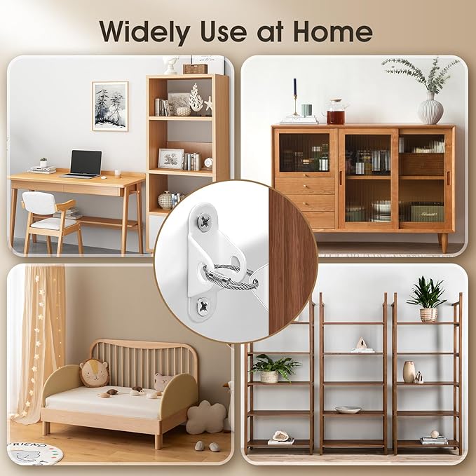 Furniture Anchors Straps for Baby Proofing, Furniture Straps Anti Tip Furniture Anchor Securing 60lbs Keep Baby Pet Safety from Falling Furniture, Earthquake Straps for Child Safety（1Pack）