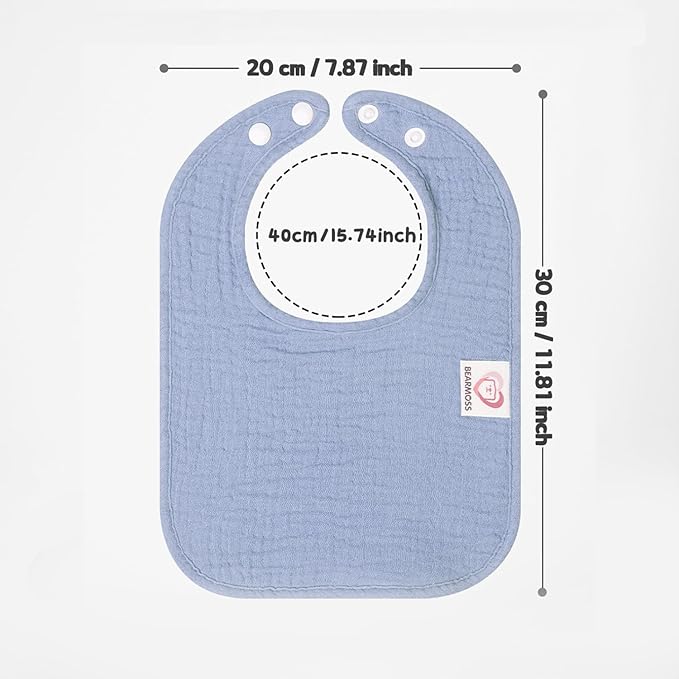 100% Cotton Muslin Baby Bibs 10-Pack Baby Drool Bibs for Unisex Baby Toddlers Infant Newborns Drooling and Teething