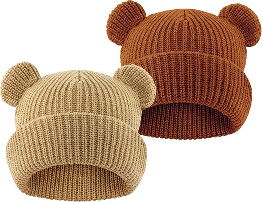 Toddler Boy Winter Hat Baby Knit Beanie Girl Warm Hats Kid Bear Ear Beanies for Cold Weather