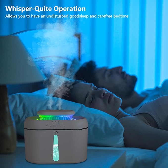 SZO Humidifiers for Bedroom, 2.5L Capacity, Auto Shut-Off, Easy to Fill & Clean, 16 dB Quiet Ultrasonic Humidifier for Large Room, Plants, Baby Nursery, Indoor, Night Light
