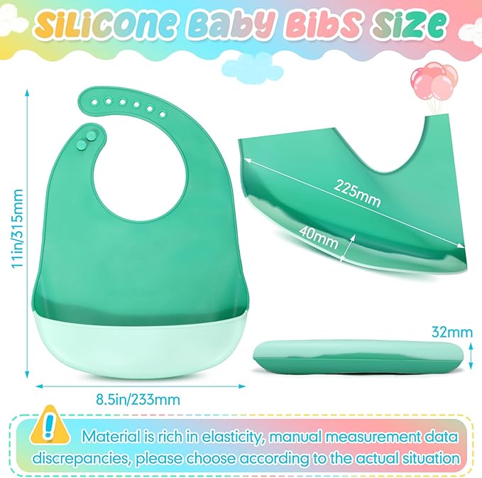 Mepase Silicone Bibs Waterproof Silicone Baby Bibs Soft Adjustable Baby Feeding Unisex Kid Eating Supplies
