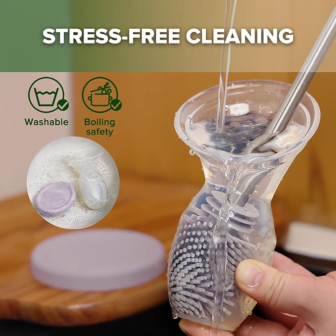 haakaa Manual Breast Pump Breastfeeding Pump with Food Grade Silicone Cap (Lavender) 4oz/100ml