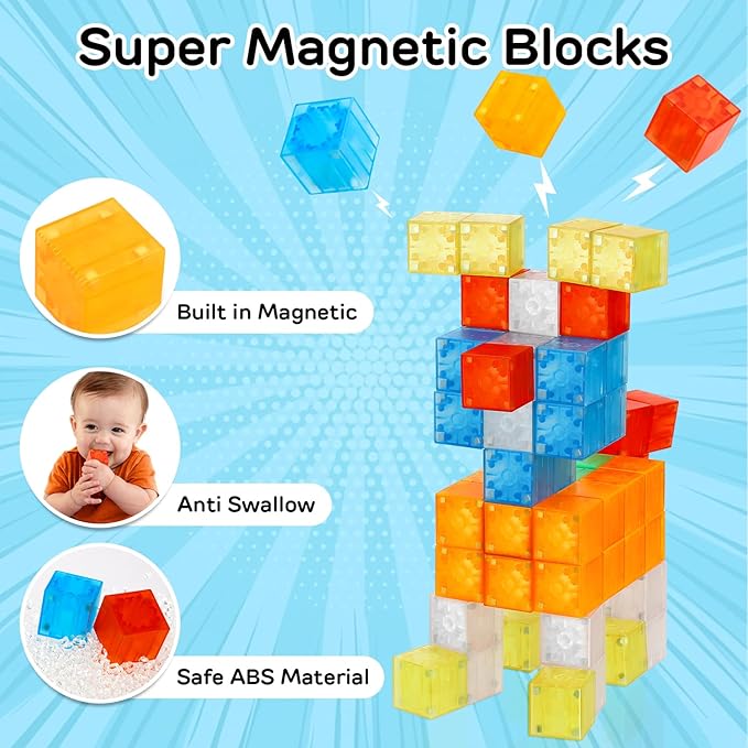 TOY Life 36PCS Magnetic Blocks for Kids Ages 4-8, Magnetic Building Blocks for Toddlers 3-5, Magnet Toys for Toddler, Kids Building Blocks, Toddler Building Toys