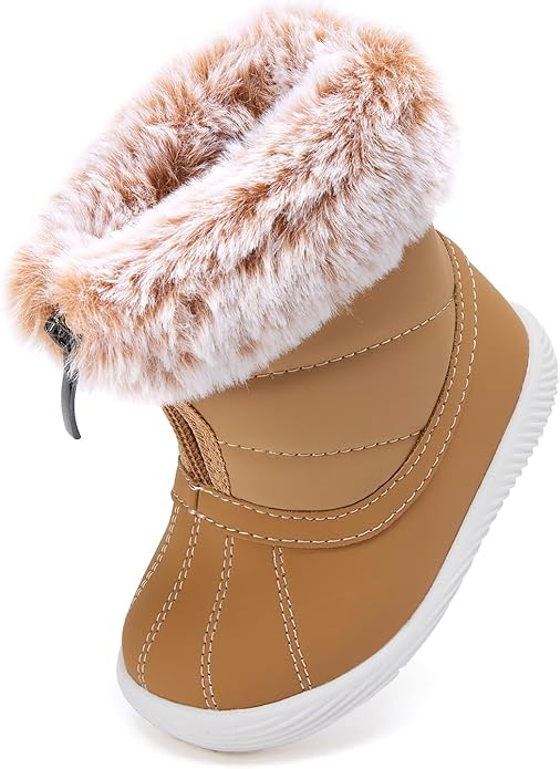 BMCiTYBM Baby Boy Girl Snow Boots Waterproof Winter Warm Booties Nonslip Lightweight Outdoor Shoes for First Walkers 6 9 12 18 24 Months(Infant/Toddler)