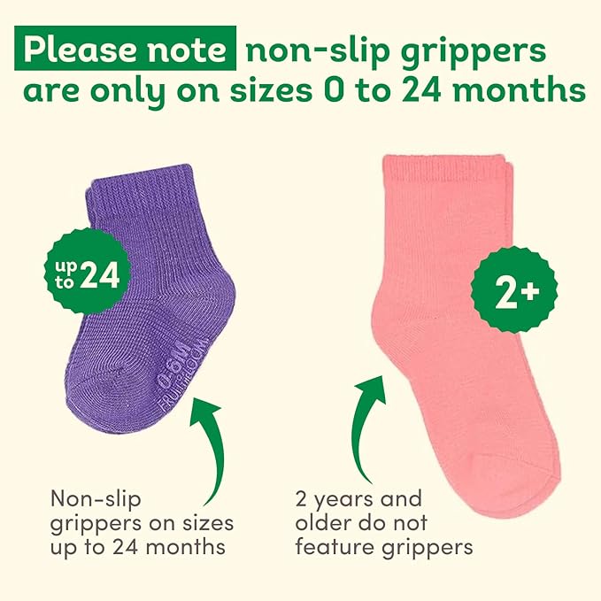 Fruit of the Loom Baby 14-Pack Grow & Fit Flex Zones Cotton Stretch Socks - Unisex, Girls, Boys