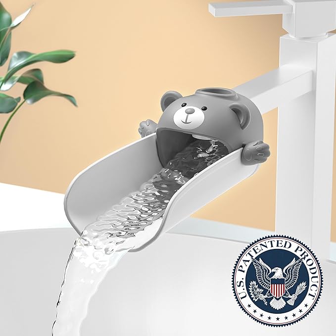 Skyroku 2 Pack Faucet Extender for Toddlers, Sink Extenders with Temperature Sensitive for Kids Hand Washing Sink Faucet Extension,Suitable for Bathroom Sink, Kitchen,Bathtub (Grey)